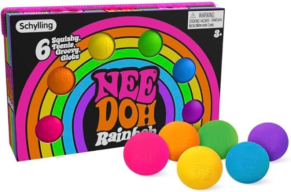 Rainboh Teenie Nee Doh Stress Balls - 6 Piece Fidget Toys Pack