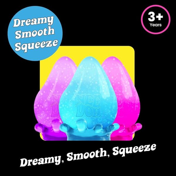 NeeDoh Dream Drop - 1 Colour Chosen At Random, Glitter Raindrop Fidget Toy with Removable Base,