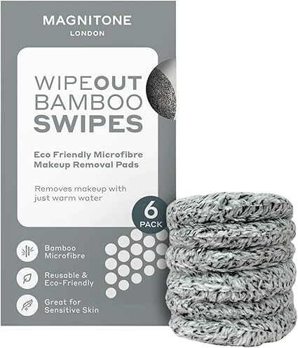 Magnitone WipeOut Bamboo Swipes Eco Friendly Microfibre Makeup Remover Pads