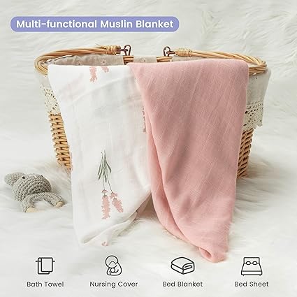 FUNUPUP Muslin Baby Swaddle Blanket for Newborn